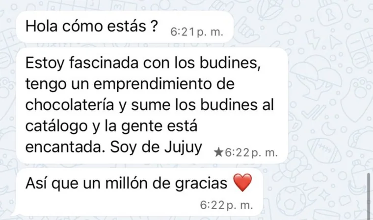 Mensaje de una clienta de Budiné